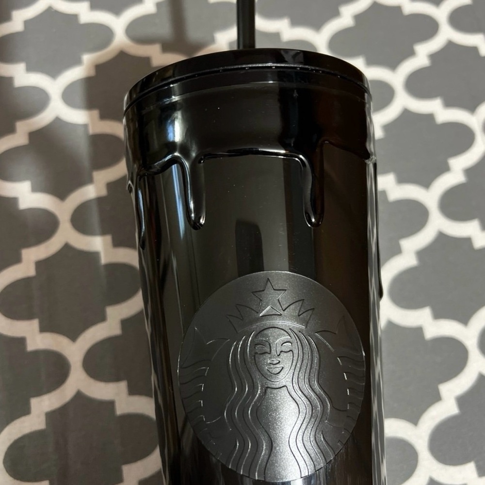 Starbucks Glossy Black slime Tumbler